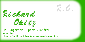 richard opitz business card